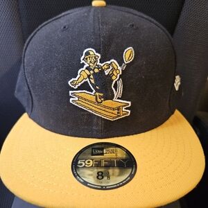 Black and Yellow New Era 59FIFTY Cap 5950 Hat Size 8 1/8 Pittsburg Steelers NFL